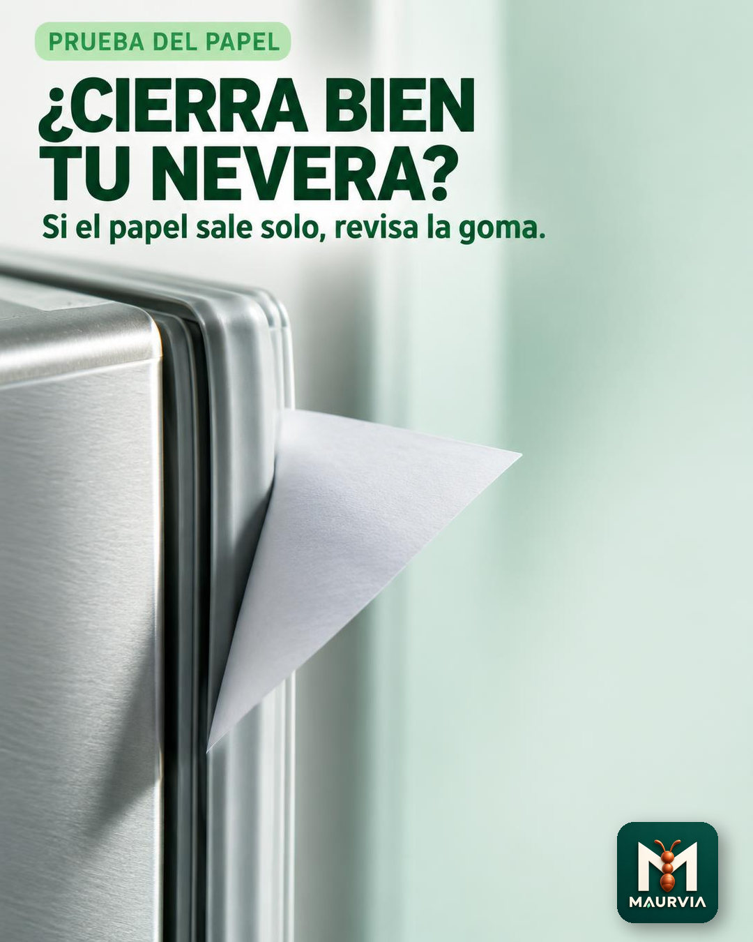 Comprueba la goma de la nevera