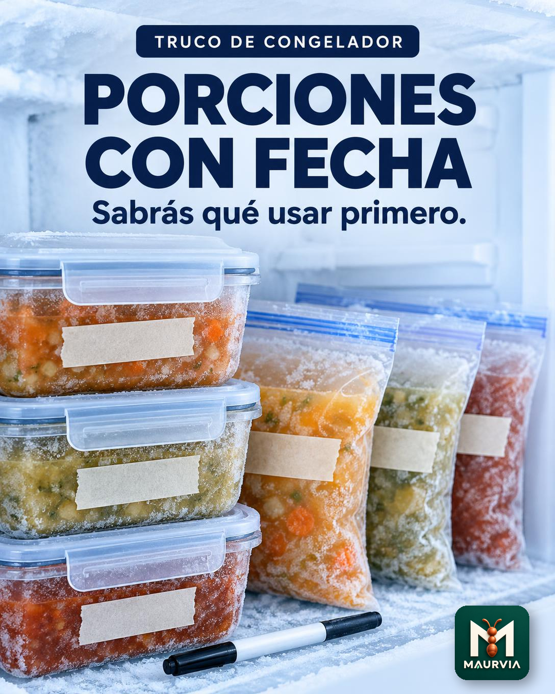 Congela porciones con fecha